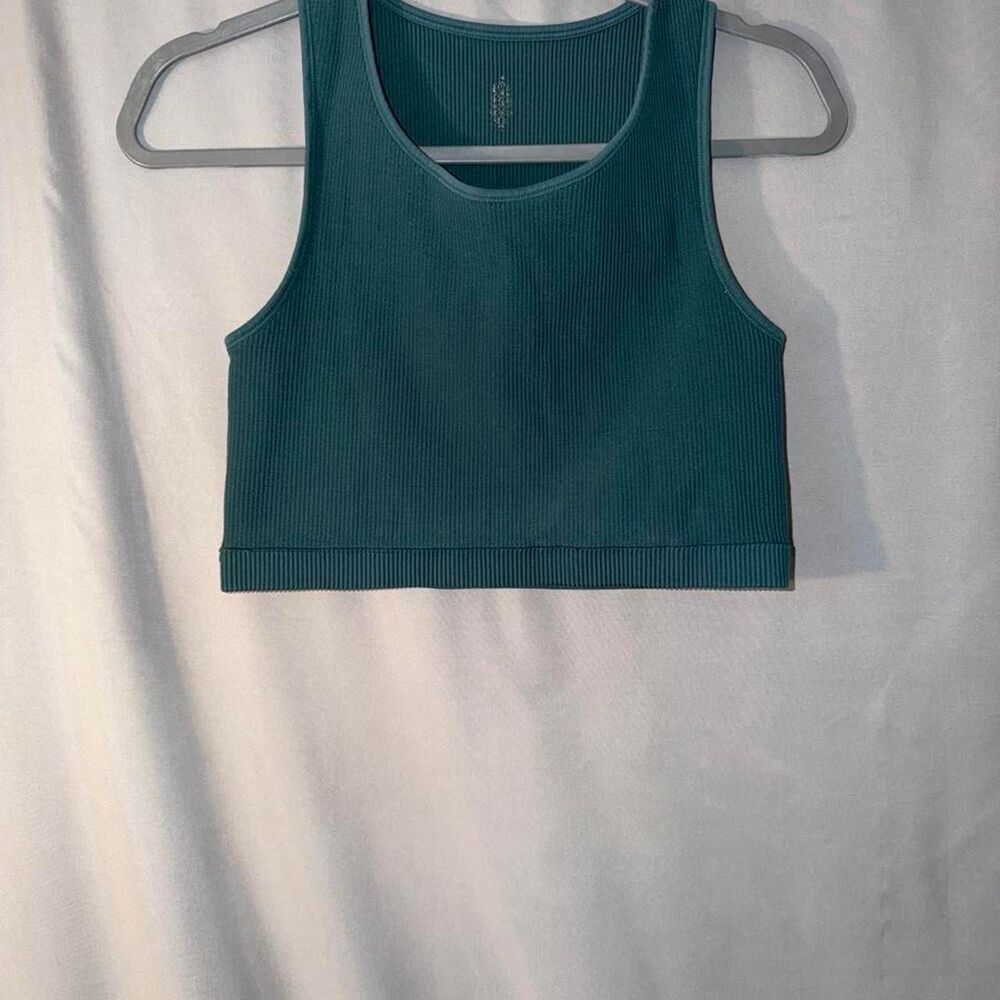 FP free movement Teal ribbed crop top
